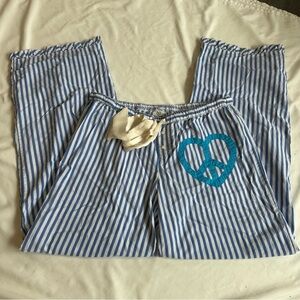 Vintage Victoria's Secret PINK Blue Striped Pajama Pants